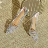 Sandals PVC Roisstime transparent pointu des talons hauts