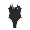 Frauen Badebekleidung einteiliger Badeanzug für Frauen Farbblock Monokini mit u Form BH Bikini weibliche Badeanzüge Sommer Schwimmkleidung