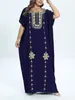 Robe traditionnelle africaine en coton Dashiki de grande taille Abaya pour femmes Caftan Caftan ample à manches courtes couvrir 240426