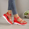 Kleiderschuhe klare PVC Keile Sandalen für Frauen Sommer dicker Boden Anti -Slip Rom Sandalien Mujer Knöchelgurt klobige Plattform Zapatos