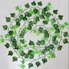 Fiori decorativi ghirlanda artificiale Ivy Vine Leave pianta scindapsus finta fogliame fatta festa di Natale arredamento appeso verde 250 cm