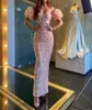 2021 Charming Pink trägerloser Abendkleider Kleid Formen tragen Meerjungfrau Lange Rückenless Off Schulter Plus Größe Prom Brautjungfernkleider3923874