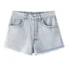Kvinnors shorts 2024Zar Spring/Summer Wear Shiny Diamonds Ytterkläder Slim midja Ragged kant Bright Wide Leg Pants
