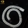 Vendita calda a basso prezzo solido hip hop pesante 14mm 925 moissanite argento Miami Cuban Link Chain