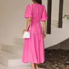 Party Dresses Women's Casual Short Sleeve V Neck Swing Dress Flowy Tiered Maxi Beach Knee Length For Women