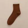 Chaussettes masculines coton coton hommes solides femmes longues homme automne hiver la cheville occasionnelle calcitines hombre média