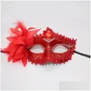 Party Masks Christmas Halloween Venice Princess Lily Half Face Mask For Masquerade Ball Ktv Bar Decorative C70816G Drop Delivery Home Dhygm