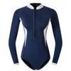 Women's Swimwear Diving Long Sleeved One Piece Jellyfish Suit Sun Protection Waist Repair Snorkeling Beach Swimming