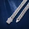 10 mm de largeur glacée chaîne cubaine personnalisée 925 Collier Link Missanite Color de couleur Sterling D Baguette Moisanite
