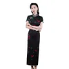 エスニック服高品質の本物のシルクQipao Cheongsamトップスカート中国スタイルの伝統的な改造された高級レトロイブニングパーティー