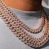 Хип -хоп тонкие украшения заморозили ожерелье VVS Diamond Moissanite Cuban Link Chain 925 Серебро для мужчин 10 мм 12 мм 20 мм 20 мм.