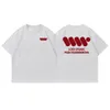Style coréen INS TRENDY BRAND STREET T-shirt imprimé couple Summer Y2k Hip-hop simple blanc et gris rond Sports de sports 240429