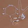 Bröllop smyckesuppsättningar 925 sterling silver dropparmband örhängen halsband ringar kvinnor av hög kvalitet klassisk mode S223 H240504