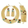 Conjuntos de jóias para mulheres italiano Gold Bated cadeia artesanal Bracelete de colar de luxo Conjunto de casamento 240425