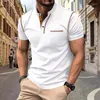 Polos masculins élégants mode harajuku slim fit ropa hombre lâche sport décontracté tous les t-shirts de revers massif collier à manches courtes à manches courtes