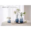 Вазы дома украшения мини -винтажная ваза для свадебных украшений синий стеклянный набор из 30 - маленькие цветы столовая кахпот