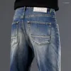 Jeans da uomo uomini allungare blu sottile streetwear sightwear stretone desinger abbigliamento pantaloni di jeans di alta qualità