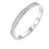 Femmes Anneau de fiançailles Small Zirconia Diamond Half Eternity Wedding Band Solid 925 STERLING Silver Promise Anniversary Anniversary Rings R012 297U