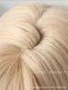 Vento nuovo set di testa piena parrucca in oro bianco dritta ondata lunghe parrucche in fibra di pila ricci