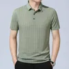 Herrpolos affärer gentleman kortärmad mens polo skjorta stickad mode sommarkvalitet mesh andningsbar enkel vård camisas de hombre m-4xl