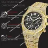 Cagarny Full Diamond Mens Relógios Hip Hop Iced Out Relógio de Pulso de Quartzo Masculino Prata Bling À Prova D 'Água Relógio Masculino Cronógrafo Reloj Relógio de Pulso
