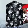 Camicie casual maschile pfhq inchiostro in stile cinese lavarsi a maniche lunghe seta a maniche lunghe maschi estate arte trendy arte traspirante tops cool 21z4511