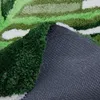Oregelbunden växt Montera Tufted -matta Plush Tropical Leaf Area Rug för vardagsrum Badrummet Green Montera Fluffy Bath Floor Mat 240419