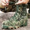 Taktyczna armia botki kamuflaż w wojskowych buty bezpieczeństwa męskie wysokie top oddychające oddychające obuwia męskie buty botki zapatillas 240430