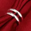 Set di gioielli da sposa all'ingrosso Fine 925 Sterling Silver Double Line Bangles Rings for Women Fashion Party Wedding Holiday Gift H240504