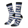 Chaussettes pour hommes vintage vector motif sans couture ancre direction nautical art unisexe nouveauté imprimé cadeau de chaussette d'équipage drôle