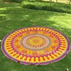 Chiffon Polyester 150cm Round Beach Towel Vacation Seaside Shawl Bath Towel Large Peacock tail printing Swimming Towel For Beach 240422