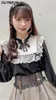 Blouses feminina Rojita camisa japonesa Mailled Sapé de colarinho marinho de colarinho de manga longa Camisas de manga longa feminina cor de outono correspondente CAMISA FEMININA