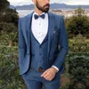 Ternos masculinos Estilo Blue Men Business Prom Formal Ocasião Noivo PROFESSÃO FESTO DE CEDIMENTO DE CEDADE MAIS TUXO