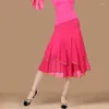 Gonna da danza latina di abbigliamento da palcoscenico per donne rose rosa rosa di rosa professionista sumba danza rumba qia gonne
