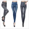 Jeans femininos finas mulheres leggings luxunhas alinhadas de inverno jeans 2 bolsos reais moda fitness high waist lápis