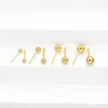 Orecchini per borchie (3PAIRS/LOT) Balla rotonda per donne Pure Gold Color Fashion Jewelry Nickel