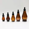 Garrafas de armazenamento 1pc 10/20/30/50/100ml Amber Garraco de gotas de gotas de vidro âmbar Perfume essencial Pipete Recipiente vazio para atacado