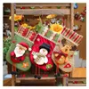 Weihnachtsdekorationen Strock Santa Claus Socken Weihnachtsbaum Hanging Geschenktüte Süßigkeiten Ornament Home Party Dekoration DBC Drop Lieferung Ga Dhxyi