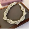 Choker Bohemian Style Imitation Pearl Collier pour femmes multicouches Chaîne de clavicule de luxe de mode exagérée pour femmes bijoux 2024