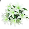 Flores decorativas 10 Flor de seda Lily Artificial Lily Europeu Bridal Multicolor Wedding Bouquet Decoração Festa Fake N8Y3