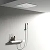 Système de douche de salle de bain noir de luxe conception murale conception mortelle froide à double contrôle à double contrôle