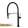 Modern Black Brass Brass Torneira de cozinha de bronze Design de sucção magnética Pull Out Hold Handle Hot Hot Dual-Control Sink Torneira