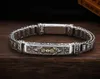 Nouveau bracelet en argent pour Men039S Personnalité Style rétro rétro créatif à main sixcharacter mantra baril Chaîne pour boyfrien7762691