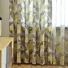 Impressão de cortina plantas verdes nórdicas cortinas de quarto de sombreamento para sala de jantar vivo
