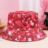 Berets Reversible Bucket Hat Headgear Cloche Lips Printing Fisherman For Trendsetter