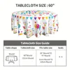 Tableau de table joyeux anniversaire Round Cakecloth Cake Design avec Balloons de drapeau coloré Collection de cadeaux 60 pouces pour