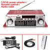 Versterker Kentiger HY602 met 12V5A Power Adapter+Audiokabel+IR -besturingsversterker Mini Portable LED Display USB SD FM Player AMP