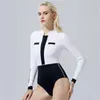 Women's Swimwear Diving Long Sleeved One Piece Jellyfish Suit Sun Protection Waist Repair Snorkeling Beach Swimming