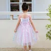 Mädchenkleider Sommer mittlere Kinder Baumwolle Großer Schmetterling Slip Kleid Prinzessin Mädchen mit bunten Kleidern