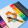 12-60 kleuren Acryl Paint Borstel Pen Art Marker Soft Tip Pen voor keramische rotsglas porselein mok houten stof canvas schilderen 240430
